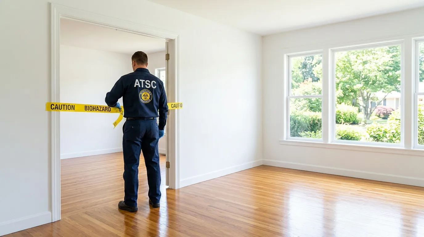 Certified biohazard cleanup crew performing Decomposition Cleanup in Zion
